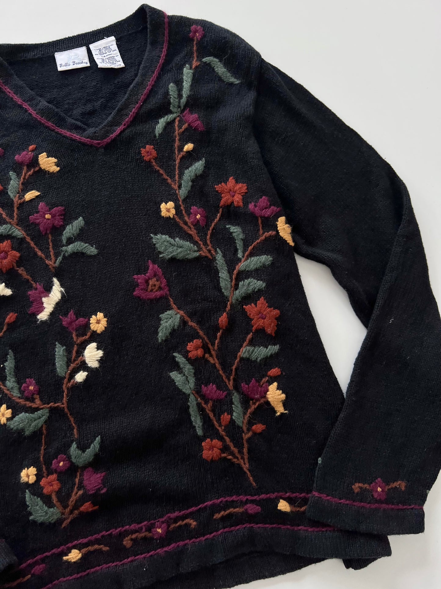 Bobbie Brooks Embroidered Sweater-Bust 46