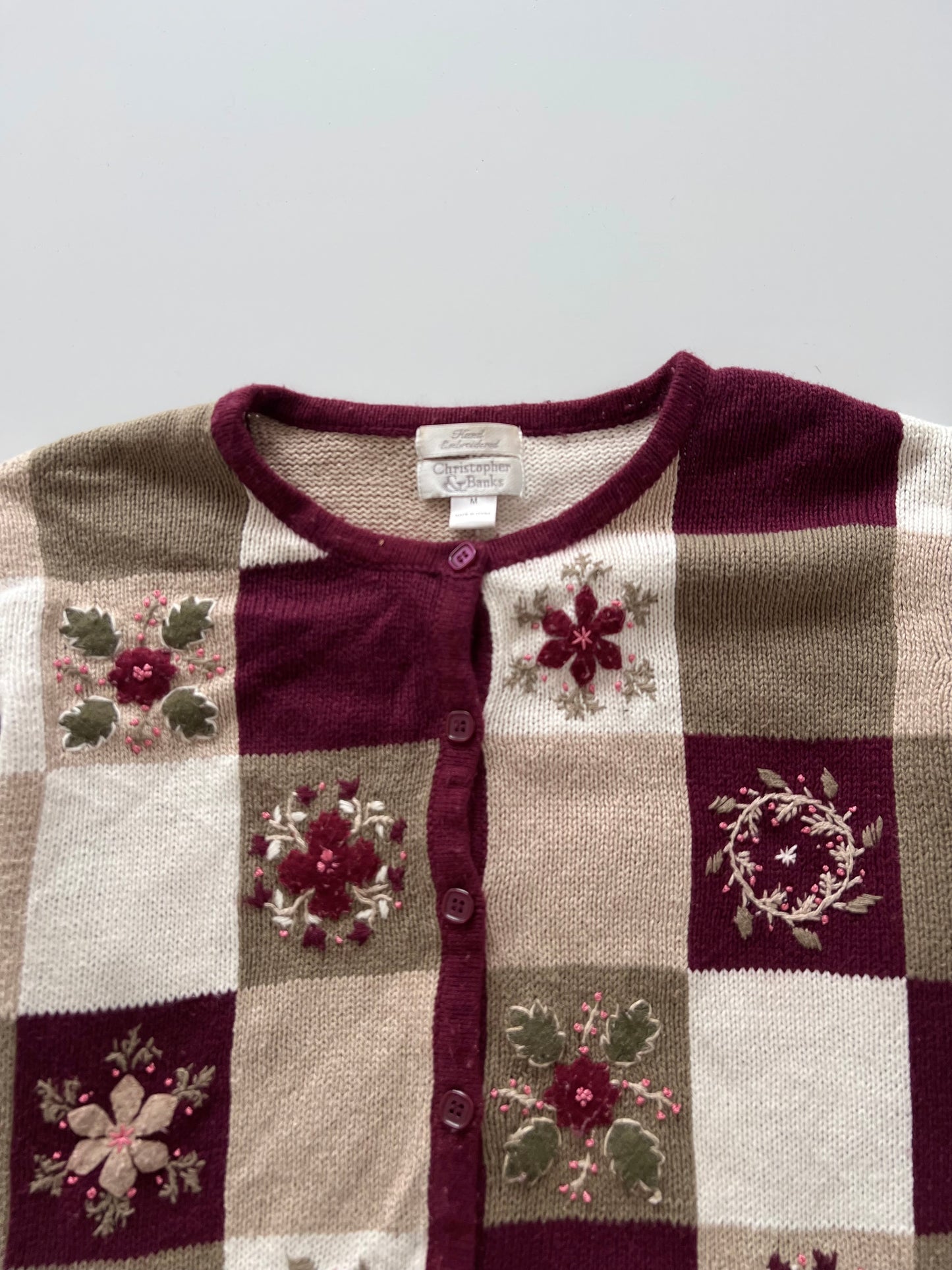 Christopher&Banks Embroidered Sweater-Bust 44
