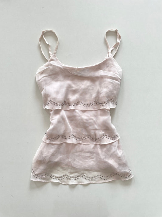 Ruffle Embroidered Top-Bust 36