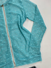 Sky Blue Crochet Zipper-Bust 38 to 40