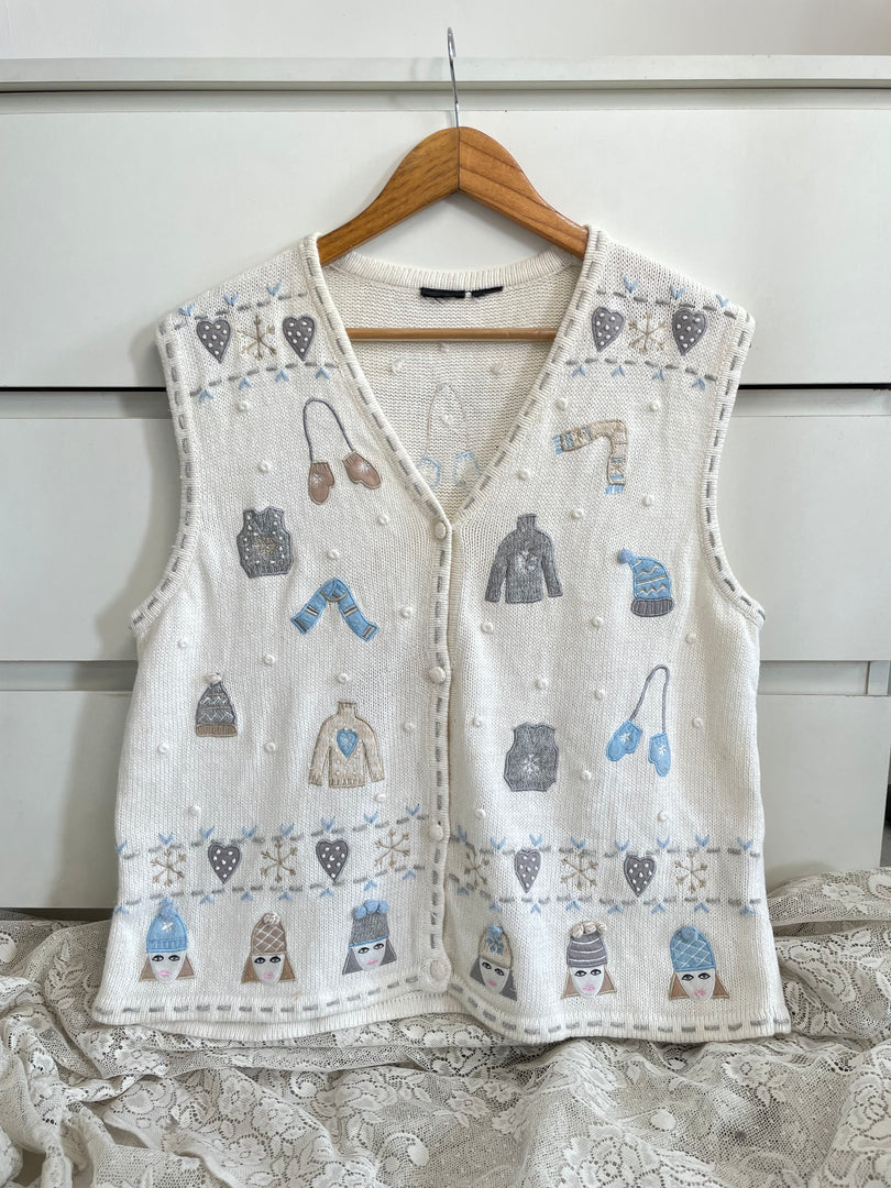 Vintage Christmas Sweater Vest-Bust 42