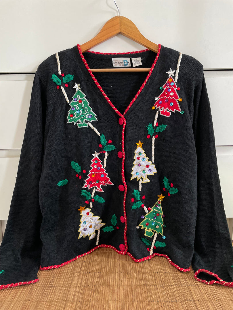 Embroidered Christmas Sweater-Bust 44