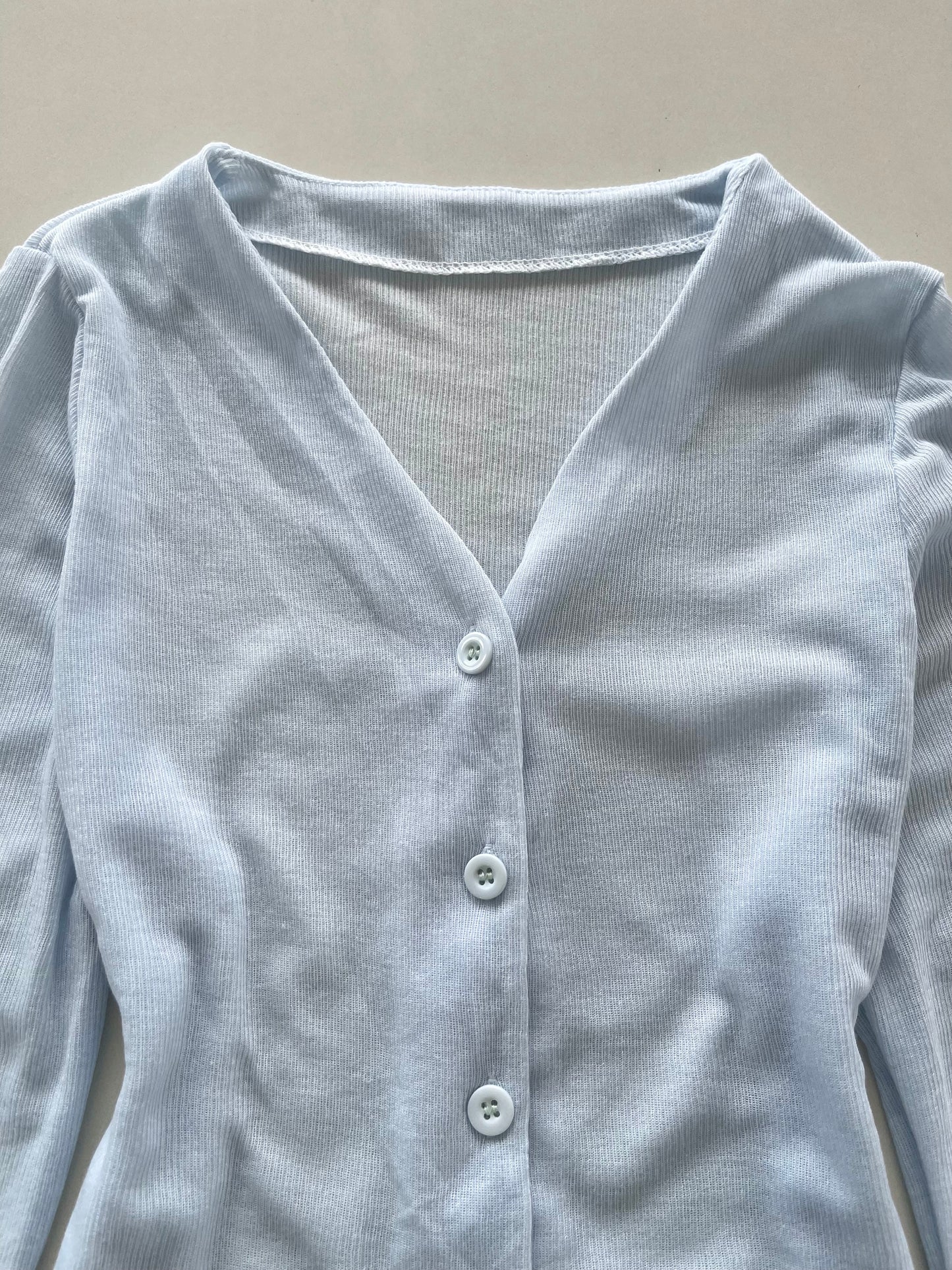 Baby Blue Sheer Top-Bust 32 to 34