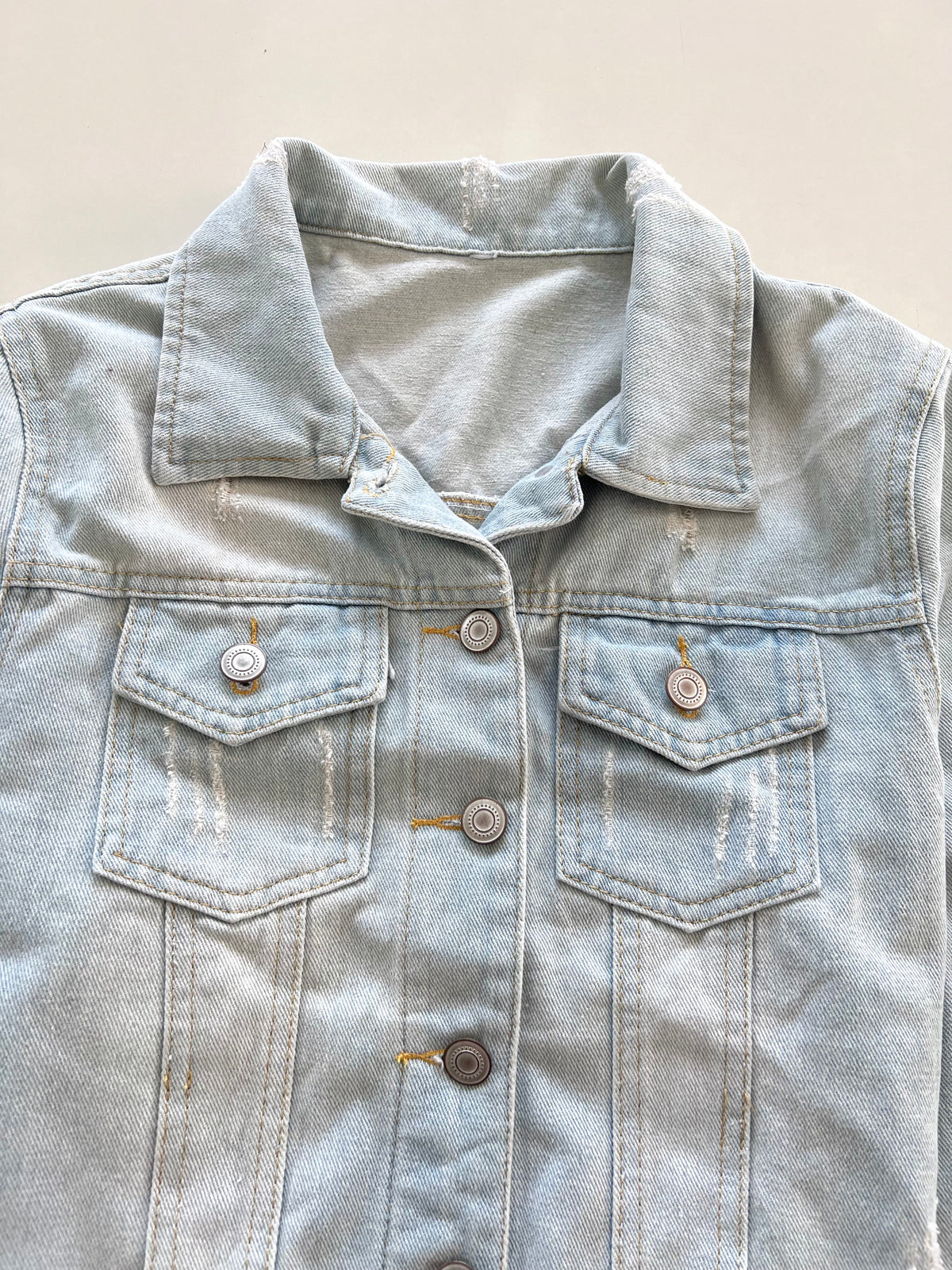 Iced Blue Denim Jacket-Bust 36