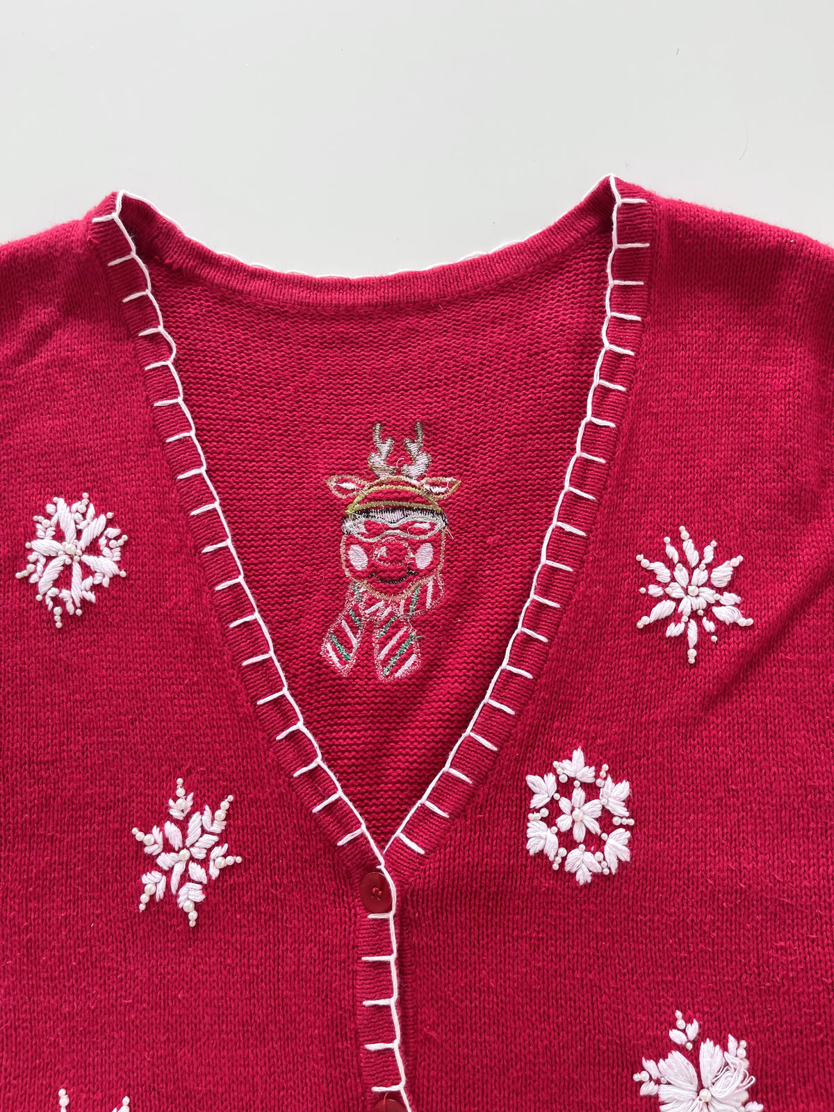 Christmas Embroidered Vest Sweater-Bust 58