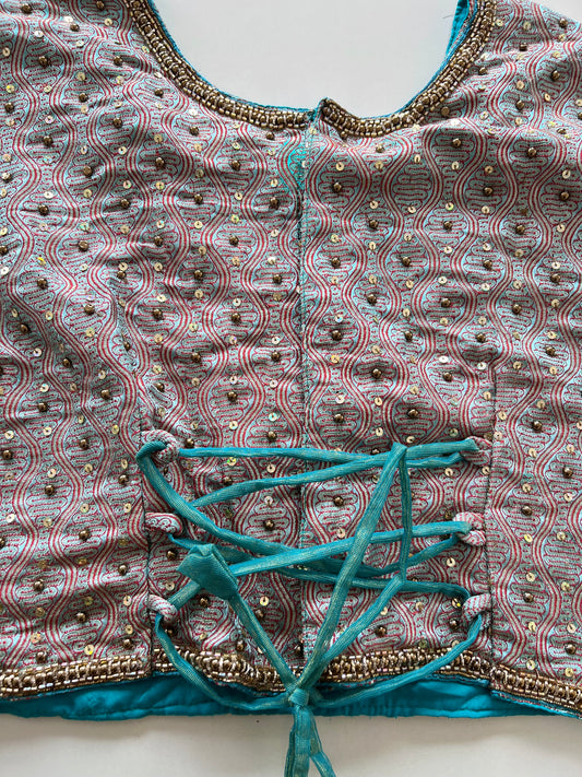 Heavily Embroidered Desi Top-Bust 32