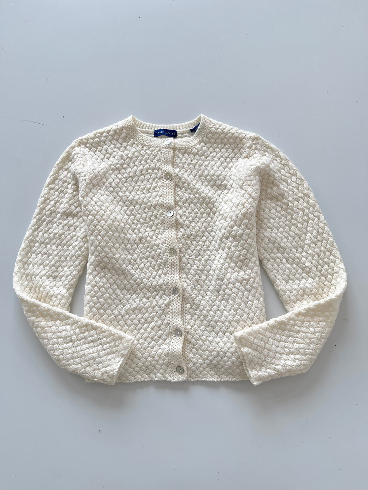 Karen Scott Solid Sweater Cardigan-Bust 42