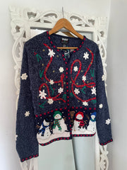 Embroidered Christmas Sweater-Bust 40
