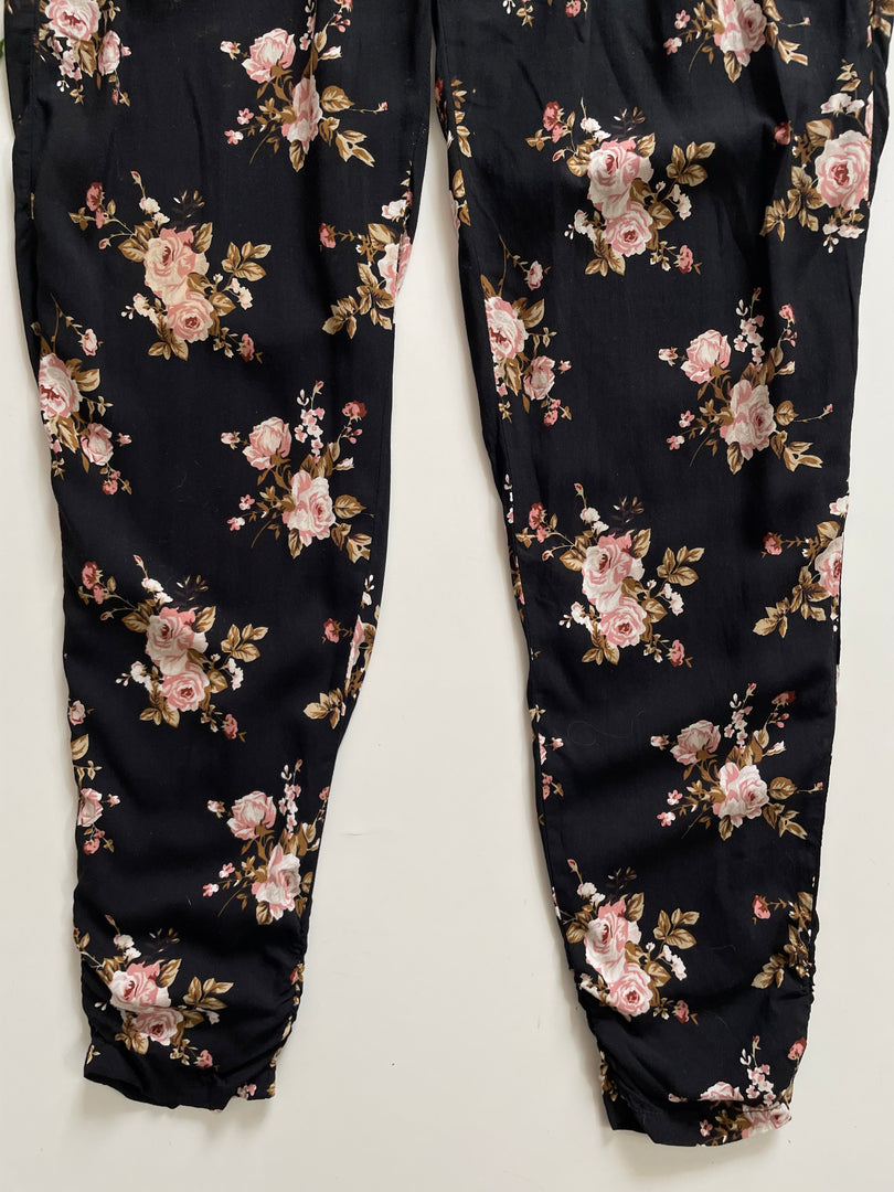 SEVENTYSEVEN ROSES BLACK COTTON PANTS - WAIST 28 to 32