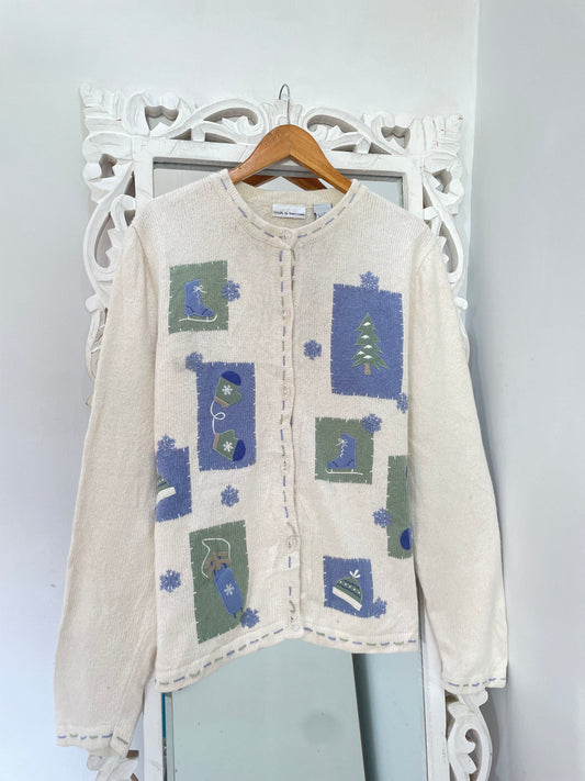 Croft & Barrow Embroidered Christmas Sweater-Bust 46
