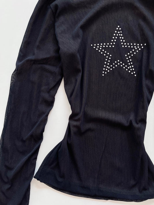 Y2k Star Sheer Top-Bust 32 to 34