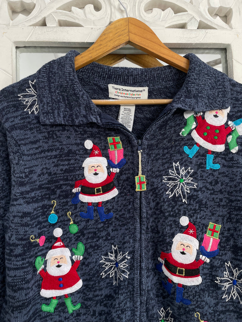 Tiara Embroidered Christmas Sweater-Bust 42