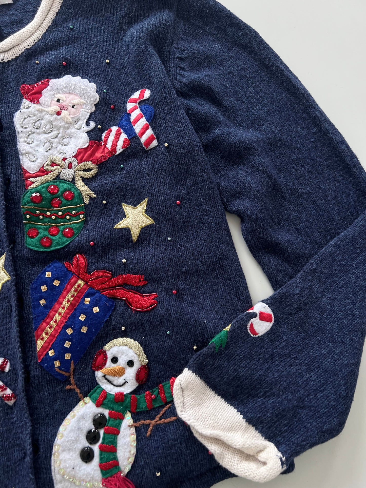 Embroidered Christmas Sweater-Bust