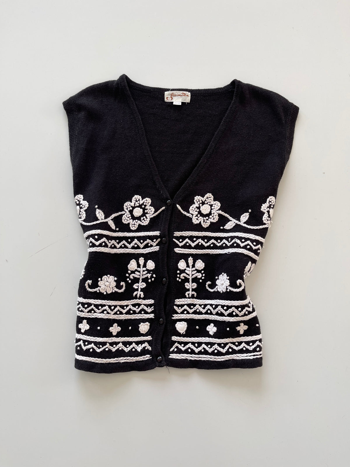 Geomoda Embroidered Vest Sweater-Bust 42