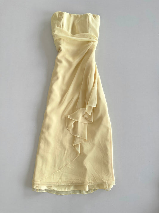 Vintage Butter Yellow Tube Dress-Bust 36