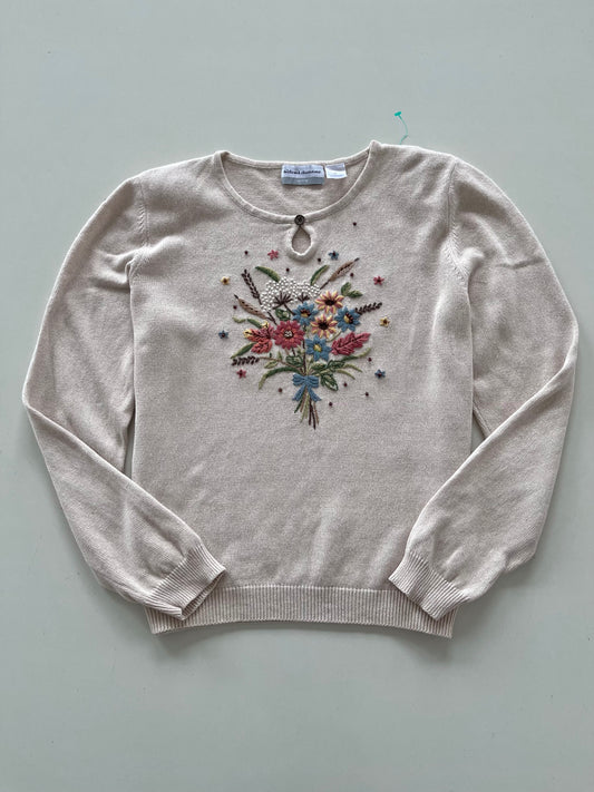 Alfred Dunner Embroidered Vintage Sweater-Bust 42