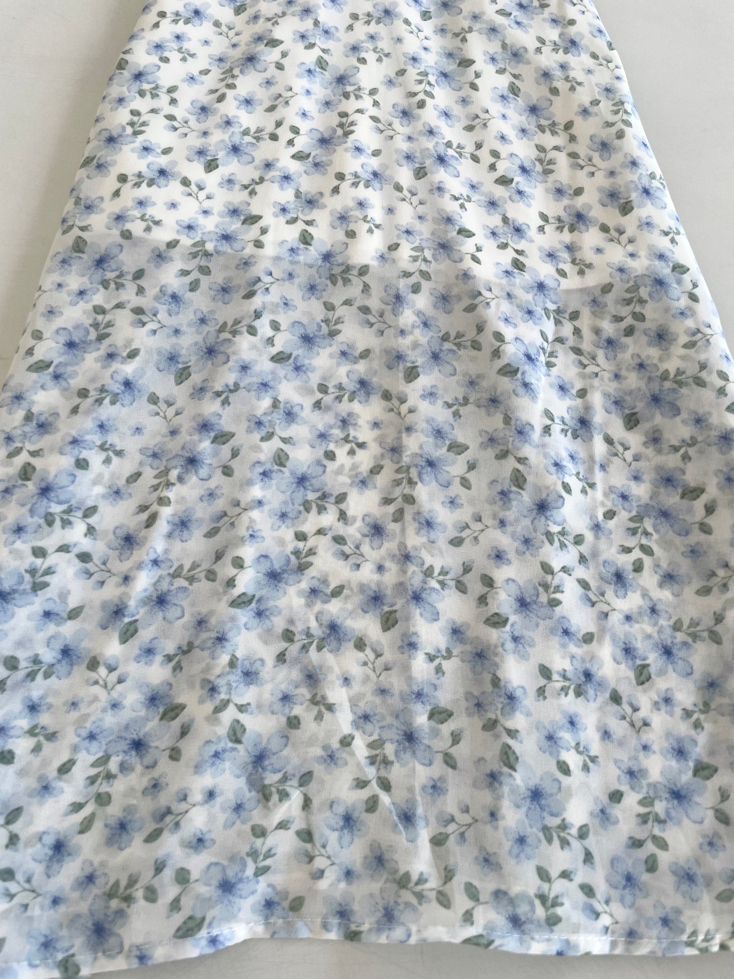 Powder Blue Floral Skirt-Waist 28 to 30