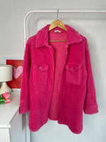 Load image into Gallery viewer, Pink Thick Teddy Shacket - Bust 44
