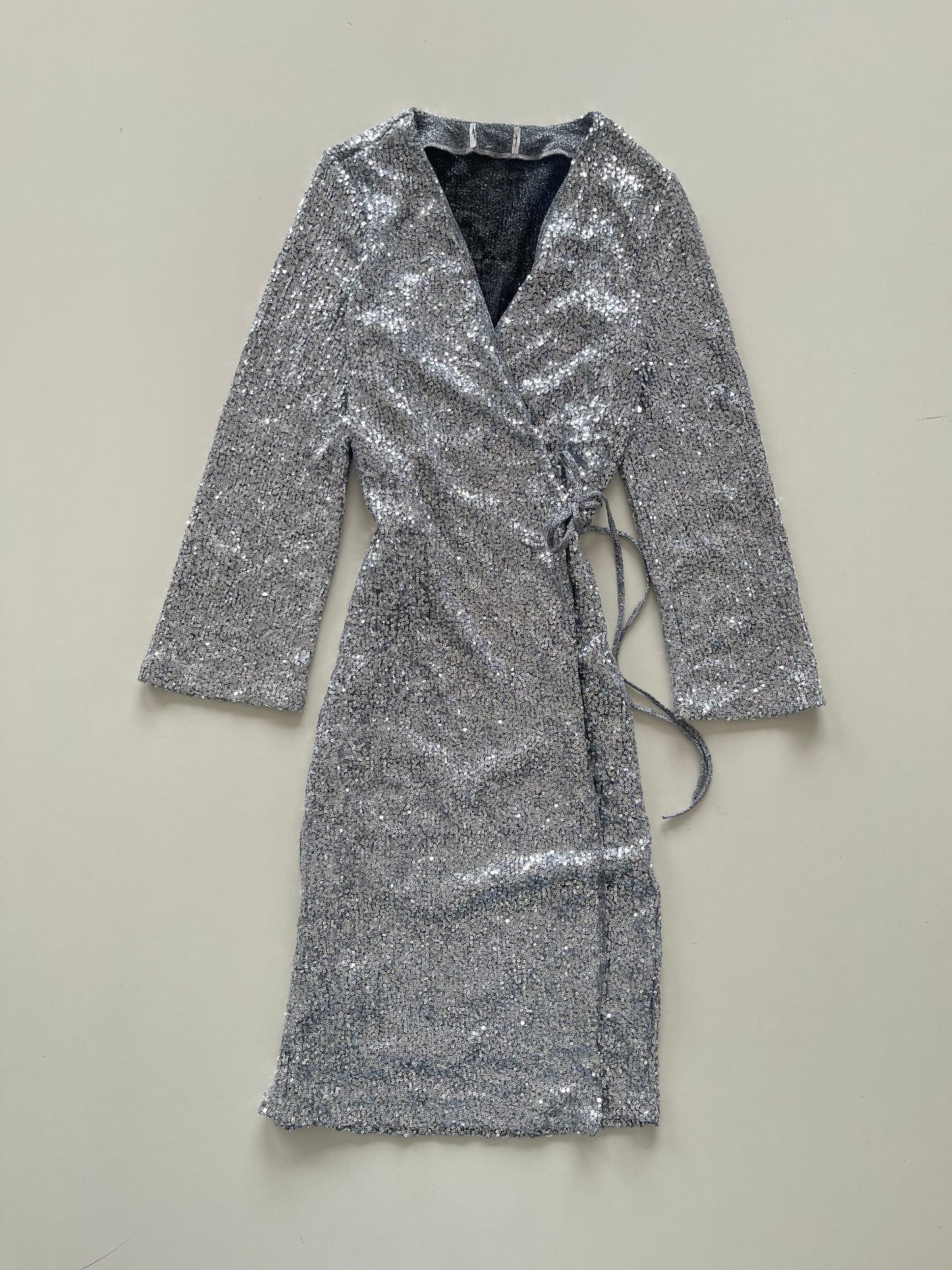 Sequin Wraparound Dress-Bust 36 to 38