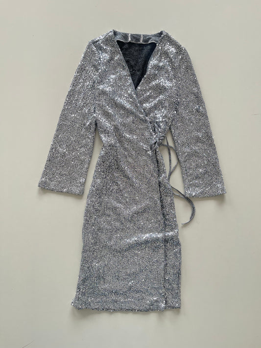 Sequin Wraparound Dress-Bust 36 to 38