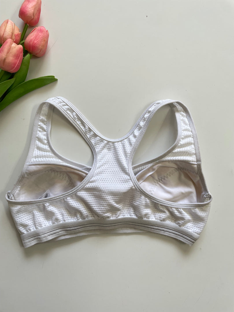 WHITE SPORTS BRA - BUST 30 TO 32