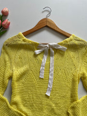 YELLOW CROCHET TOP - BUST 32 TO 38