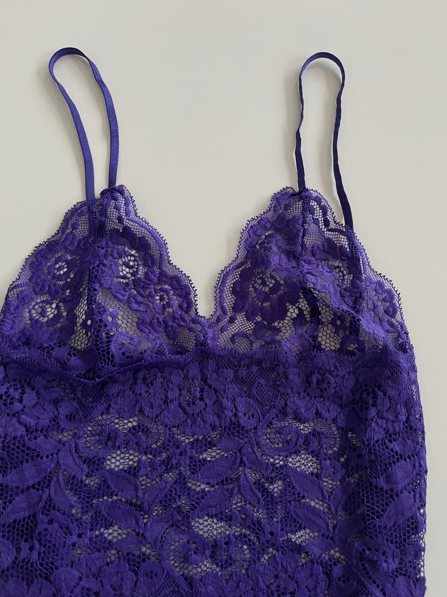 Purple Lace Sheer Top-Bust 30 to 32