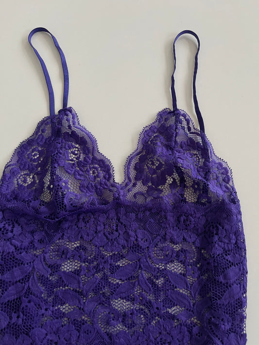 Purple Lace Sheer Top-Bust 30 to 32