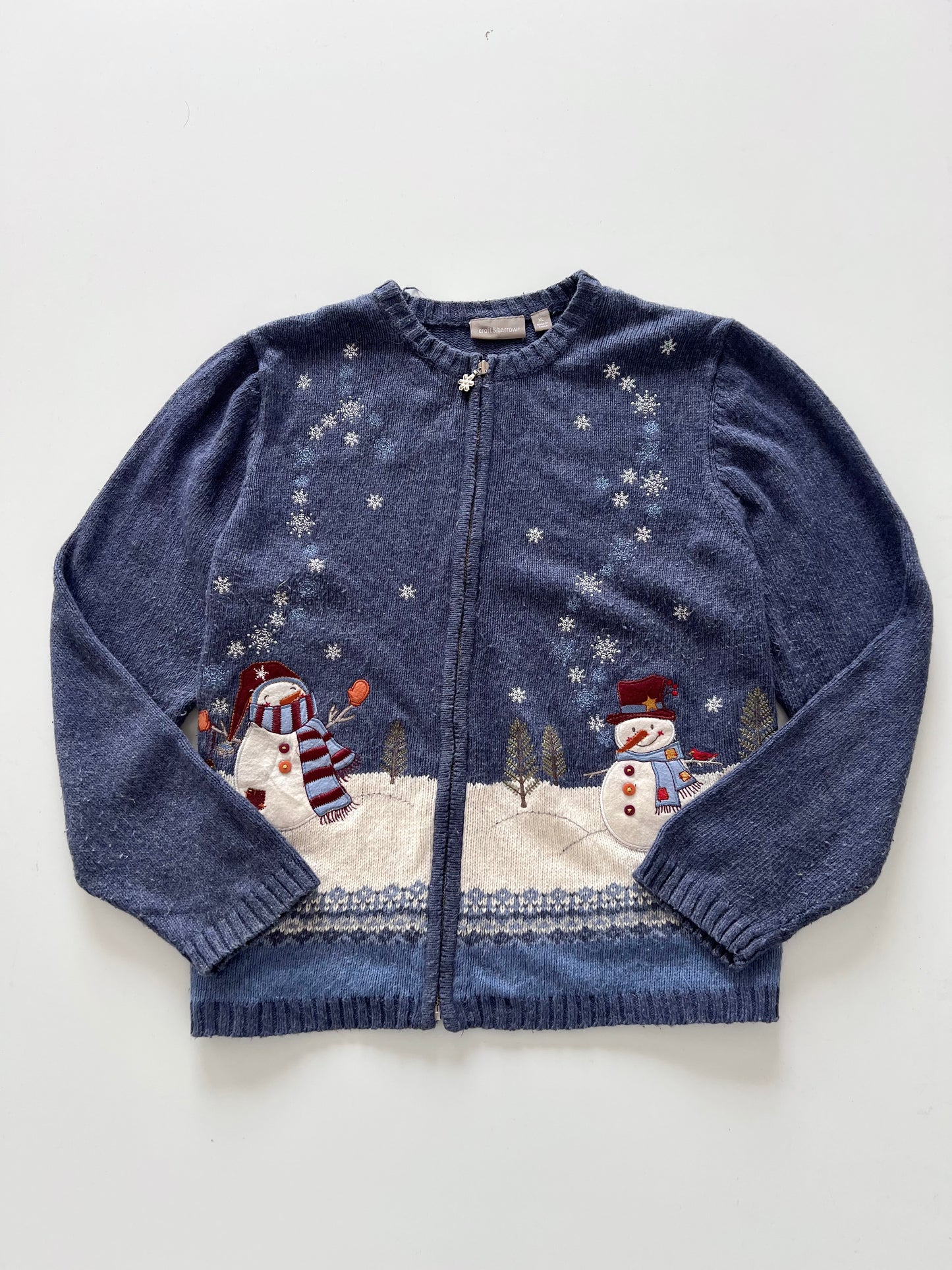 Croft&Barrow Embroidered Christmas Zipper -Bust48
