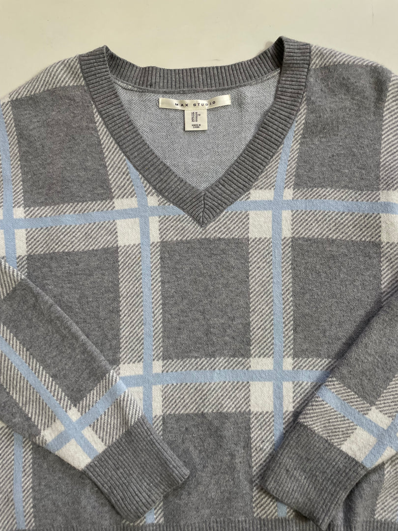 Max Studios Plaid Super Soft Sweater-Bust 38 to 42