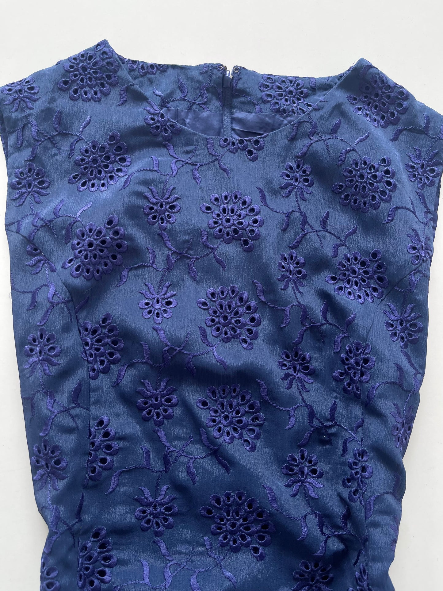 Eyelet Blue Dress-Bust 40