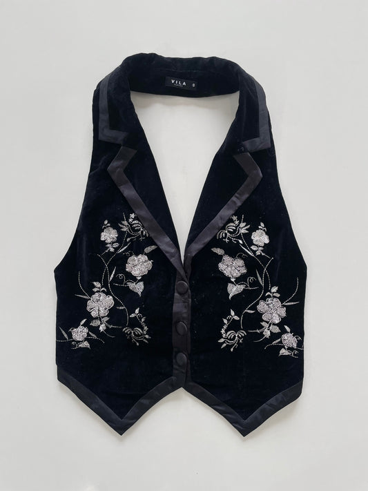 Vila Embroidered Glam Halterneck Waistcoat-Bust 32 to 34