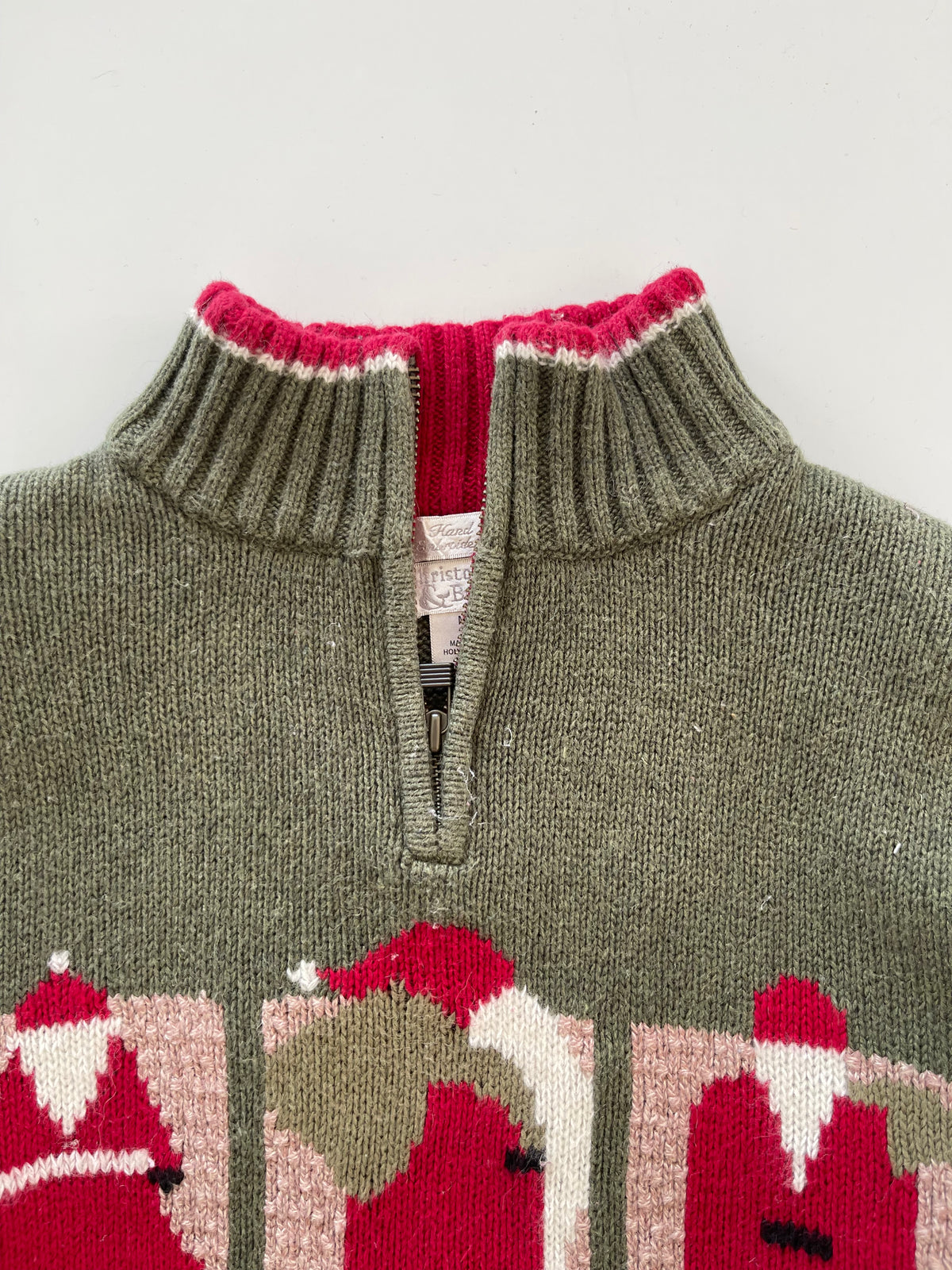 Christopher & Banks Christmas Hand Embroidered Sweater-Bust 38