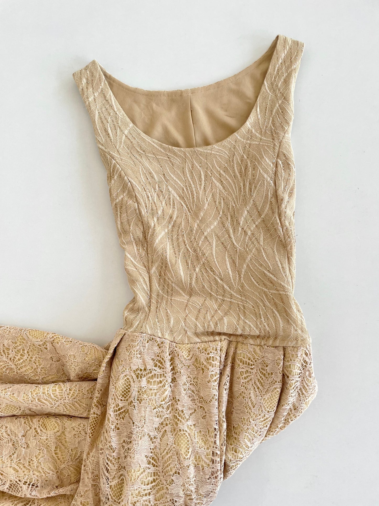Vintage Beige Dress-Bust 32