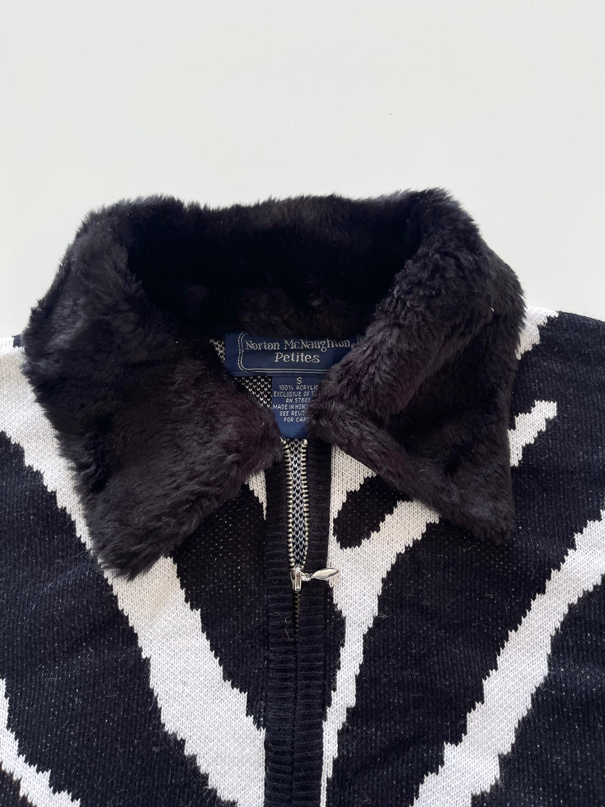 Norton Mc Naughton Petites Chunky Pinterest Zipper Sweater-Bust  40