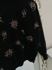 100% Wool Embroidered Sweater-Bust 40