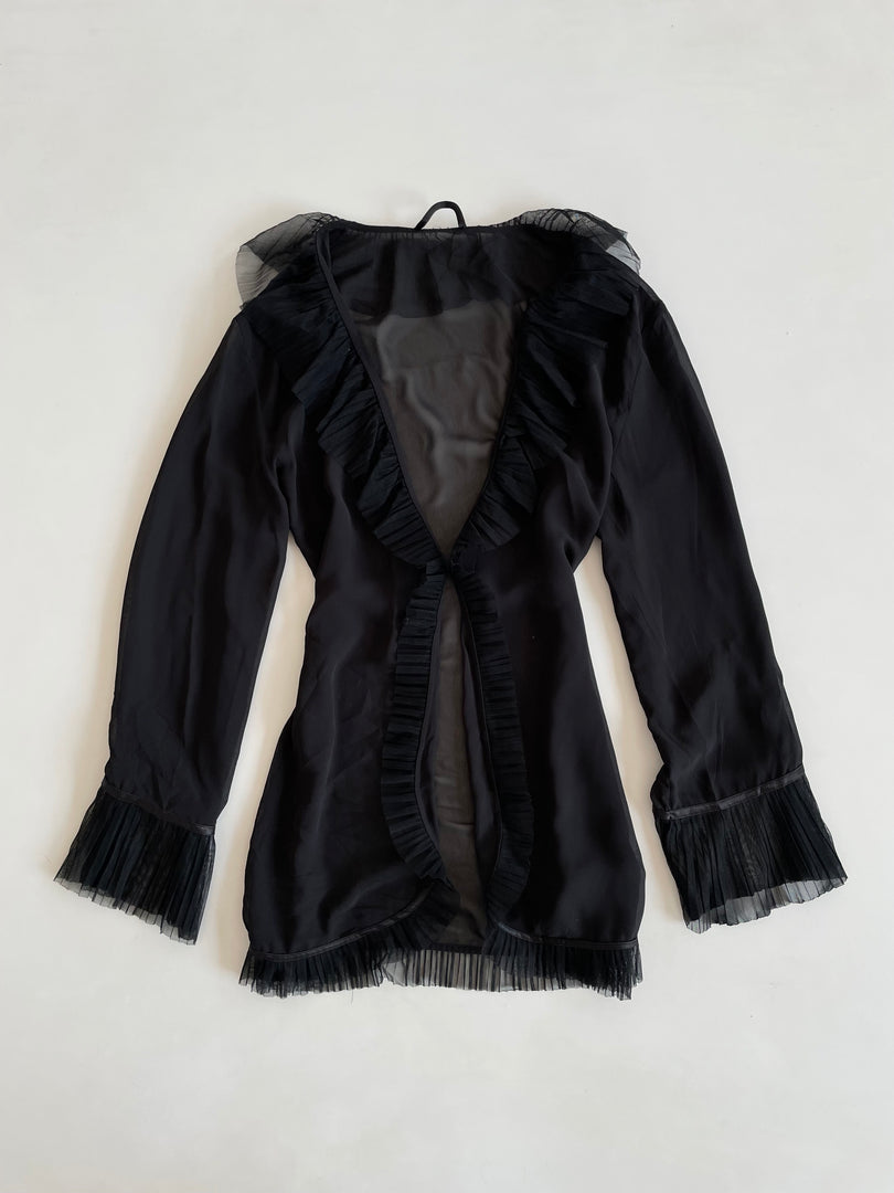 Ruffle Sheer Top-Bust 44