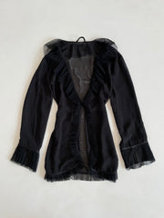 Ruffle Sheer Top-Bust 44