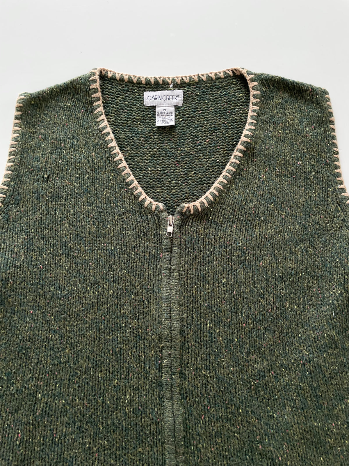 Cabin Creek Embroidered Vest Sweater-Bust 54