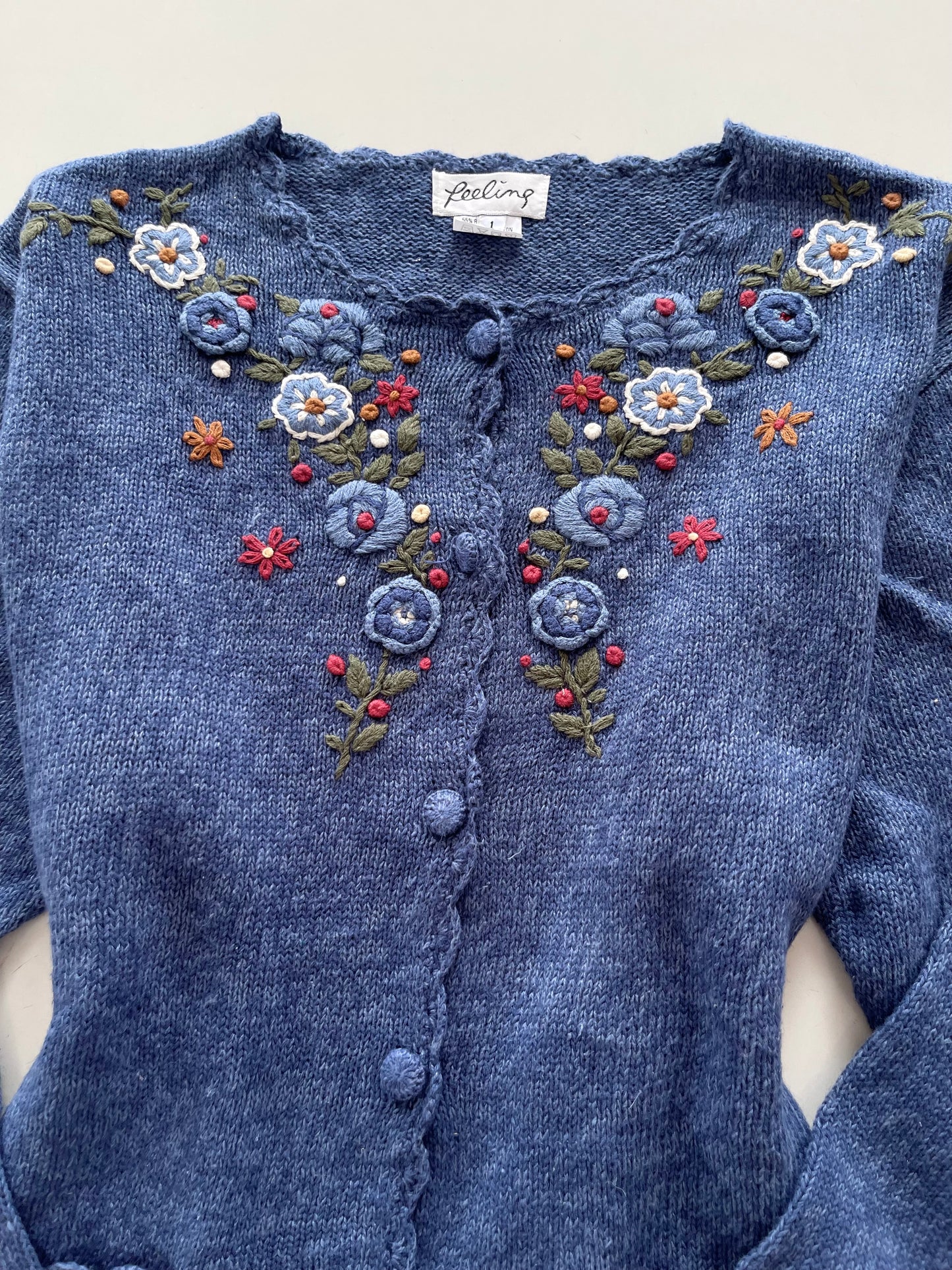 Feeling Embroidered Vintage Sweater-Bust 54