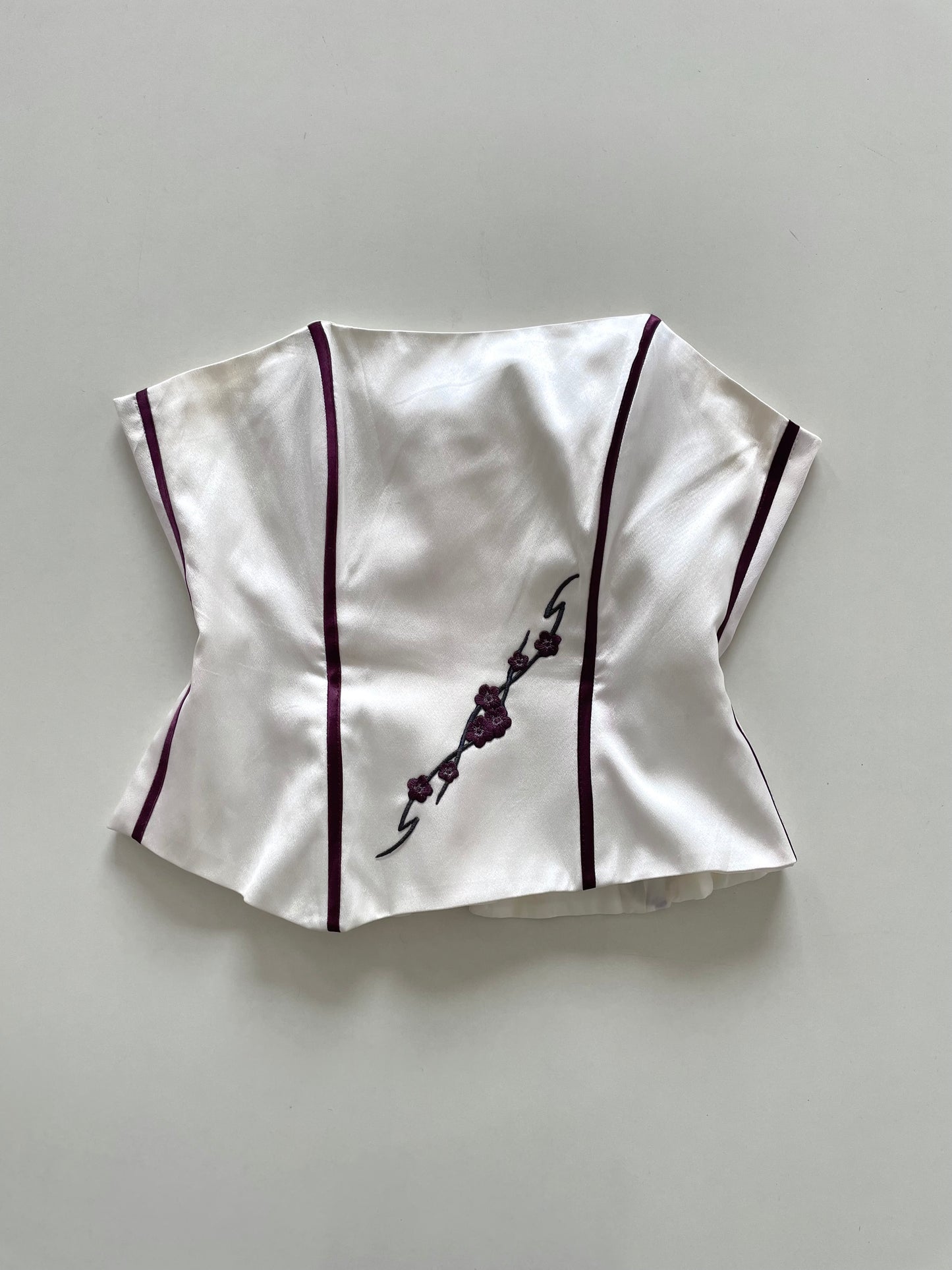 Fokus 100% Seide Silk Embroidered Corset Vintage Top-Bust 36