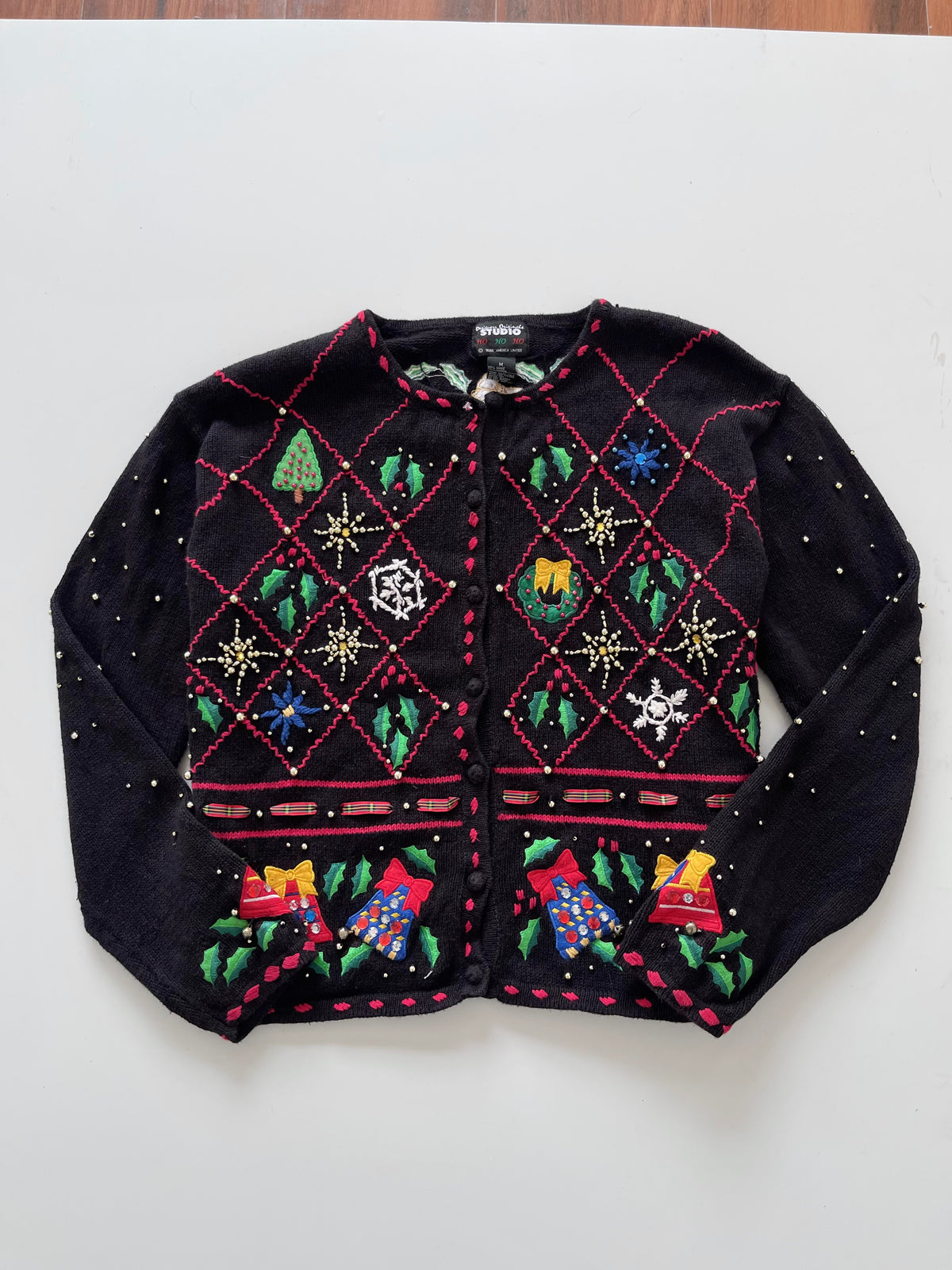 Studio Christmas Hand Embroidered Sweater-Bust 48