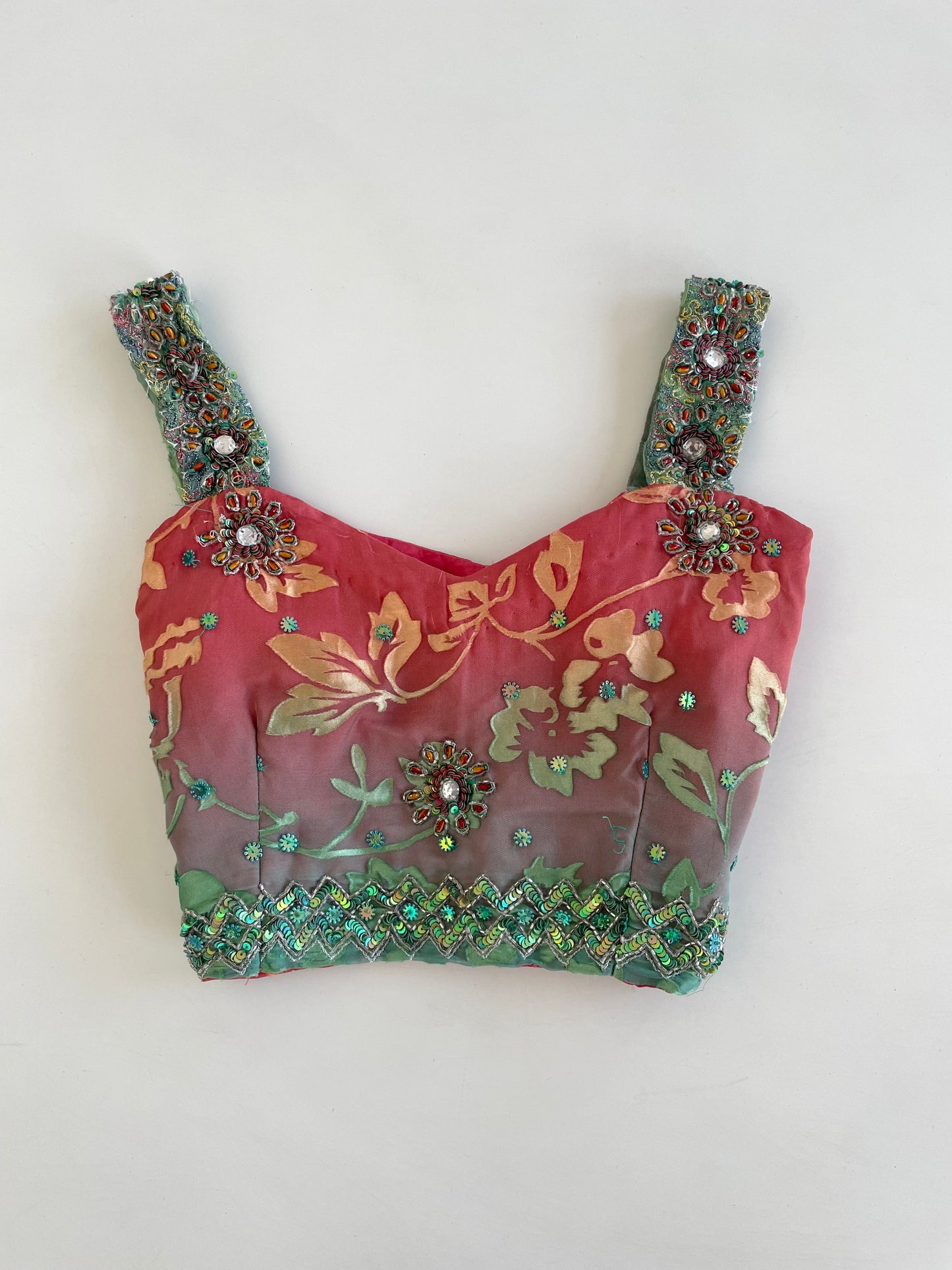 Heavily Hand Embroidered Desi Top-Bust 32