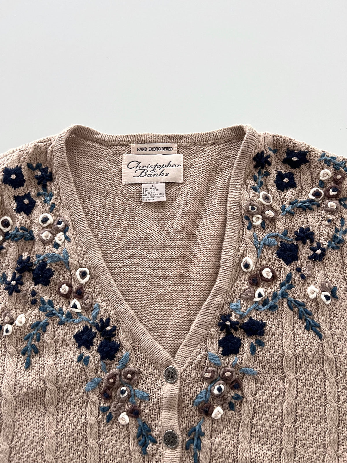 Christopher&Banks Embroidered Vest Sweater-Bust 48
