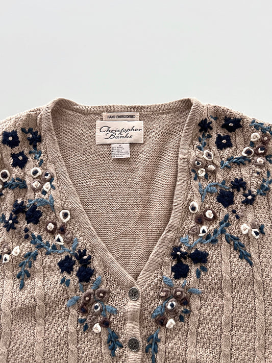 Christopher&Banks Embroidered Vest Sweater-Bust 48