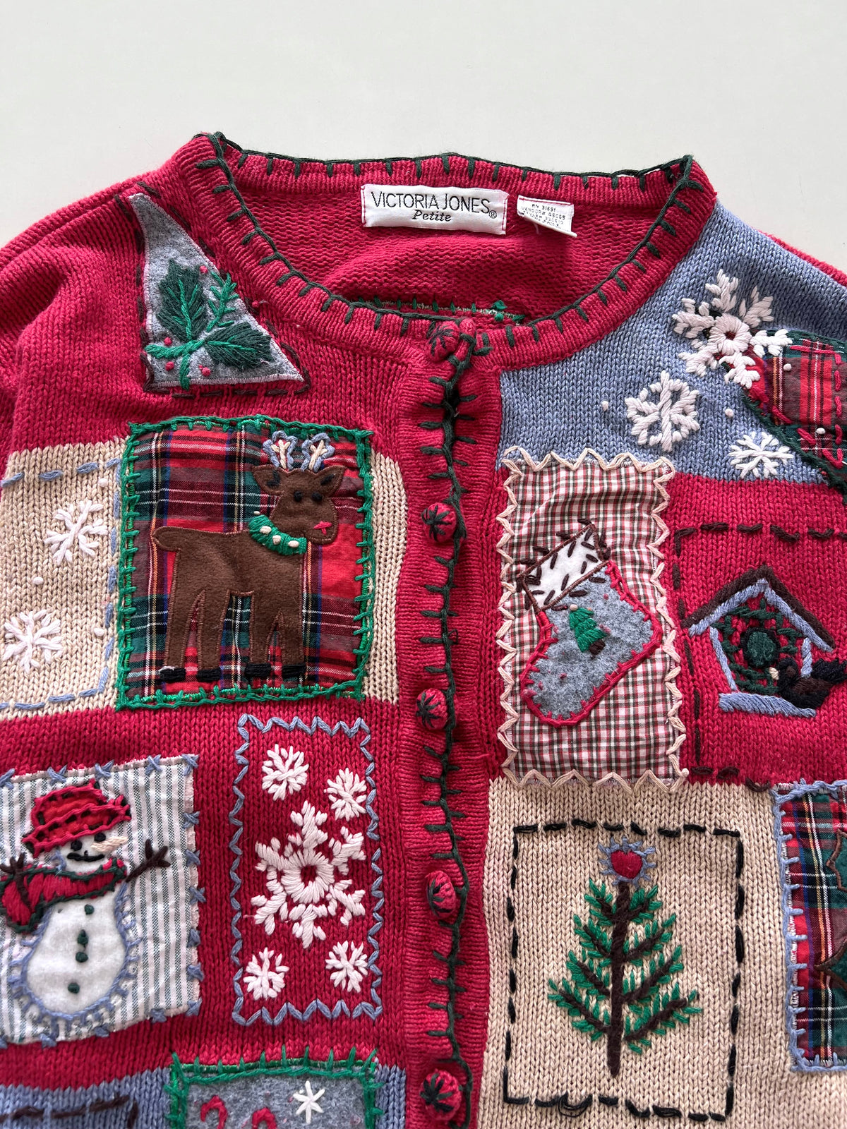 Victoria Jones Christmas Cardigan Sweater-Bust 44