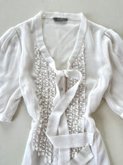 Jacquie Sheer Ruffle Top-Bust 40