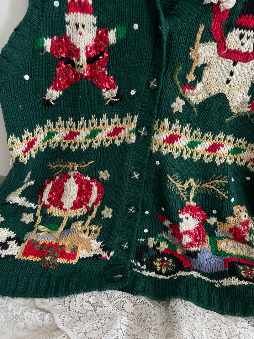 Tiara Vintage Christmas Sweater Vest-Bust 44