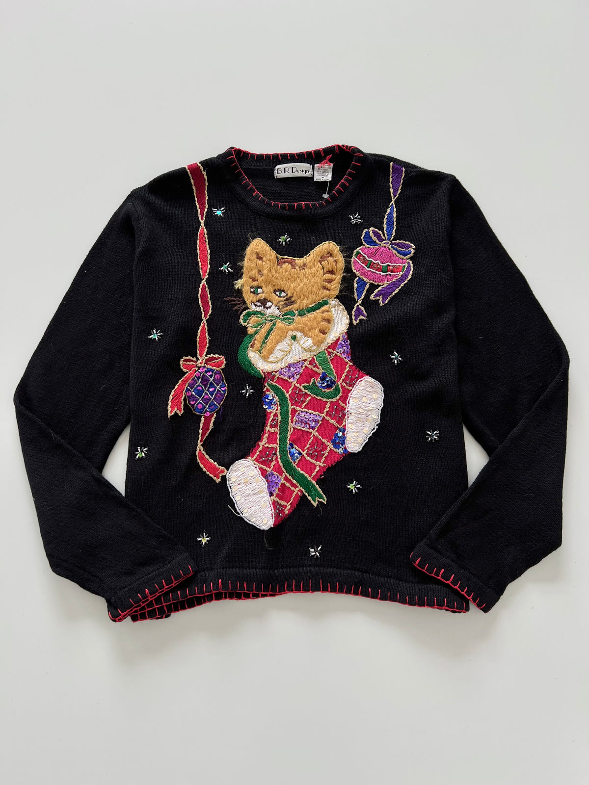 BP Design Embroidered Christmas Sweater-Bust 46