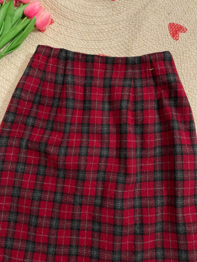 Savannah Plaid Skirt - Waist 24